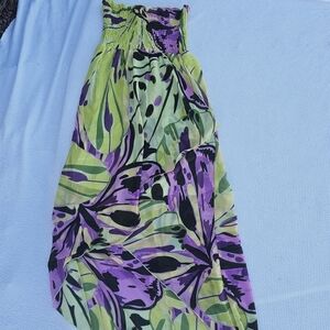 Snap sleeveless high low summer dress size small sheer wraparound style